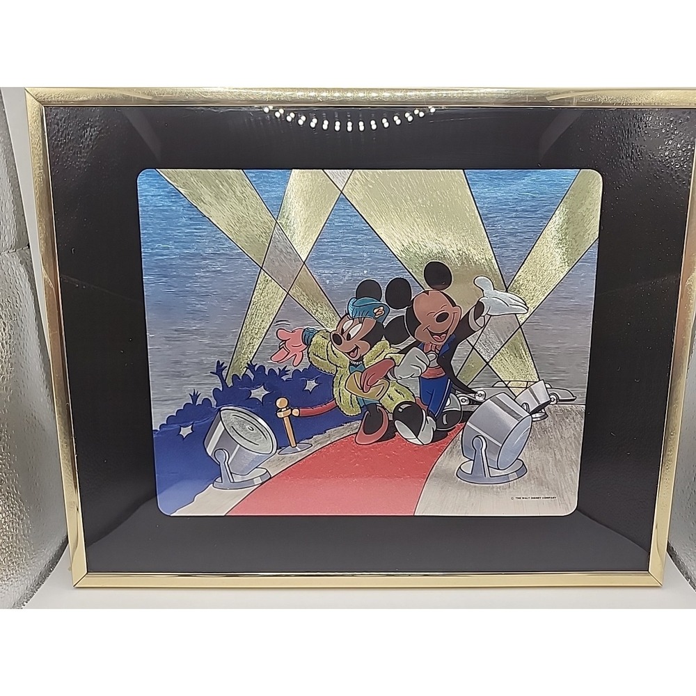 Disney Official Etched Artwork  Mickey and Minnie Spotlight